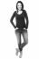 Woman In Trendy Wear. Black And White Image