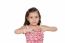 Pretty Little Girl Hand Gesturing Thumb Down Failure Sign