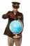 Army Man Holding Globe Tightly