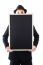 Businessman Holding A Blackboard