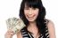 Attractive Young Girl Holding Currency Fan