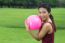 Asian Girl And Pink Ball