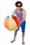 Man With A Colorful Big Beach Ball