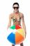 Bikini Clad Woman Playing With Beach Ball