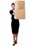 Female Executive Displaying Carton Boxes