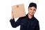 Smart Courier Boy With Parcel On Shoulders