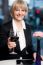 Happy Businesswoman Holding Wine Glass