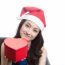 Young Women Wearing Christmas Hats