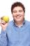 Chubby Man Holding Apple