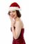 Cheerful Young Female Santa Laughing