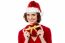 Attractive Santa Woman With Gift Box