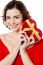 Attractive Woman Holding Valentine Gift