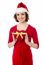 Attractive Woman Posing With Xmas Gift