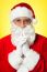 Thoughtful Santa Claus Wearing Eyeglasses