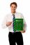 Corporate Man Showing Big Green Calculator