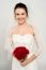 Smiling Bride With A Rose Bouquet