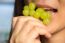 Woman Eating Green Grapes Friut