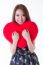 Asian Woman Holding A Red Heart