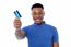 Smiling Guy Holding Credit Card