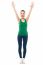 Excited Fitness Girl Raising Her Hands