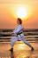 Martial Arts Training On Beach