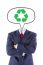 Invisible Businessman Head Think About Recycle