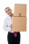 Aged Man Holding Cardboard Boxes