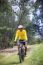 Man And Mountain Bike Riding In Jungle Track Use For Bicycle Spo