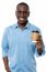 Young Man Holding Beverage Cup