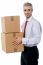 Young Corporate Man Holding Card Box