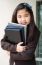 Smiling Business Girl With Folder, Outdoor