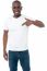 Smiling Man Pointing At Blank White T-shirt