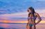 Beautiful Black African American Woman On The Beach At Sunset