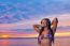 Beautiful Black African American Woman Posing On The Beach At Su