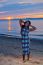 Beautiful Black African American Woman Posing On The Beach At Su