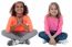 Little Girls Sitting On Floor