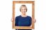 Middle Aged Lady Holding Photo Frame