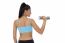 Body Of Slim Female In Activewear Doing Exercise With Dumbbells