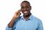 Happy African Guy Attending A Phone Call