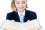 Smiling Teen Girl Looking At A Book