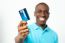 Smiling Guy Holding Credit Card