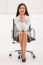 Happy Asian Businesswoman Sitting Chair