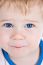 Toddler Blond And Blue Eyes Boy Child With Various Facial Expres