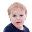 Toddler Blond And Blue Eyes Boy Child With Various Facial Expres