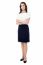 Confident Businesswoman Standing Over White