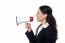 Business Woman Posing With Megaphone