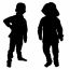 Silhouettes Of Two Little Boys