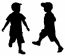 Silhouettes Of Two Little Boys