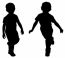 Silhouettes Of Two Little Boys