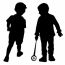 Silhouettes Of Two Little Boys